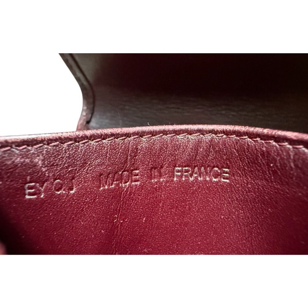 Cartier Bordeaux Burgundy Red Leather Logo Coin Wallet - Picture 11 of 11